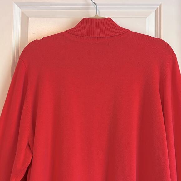 Avenue 3/4 Sleeve Open Front Coral Color Cardigan Seeater - Picture 7 of 11